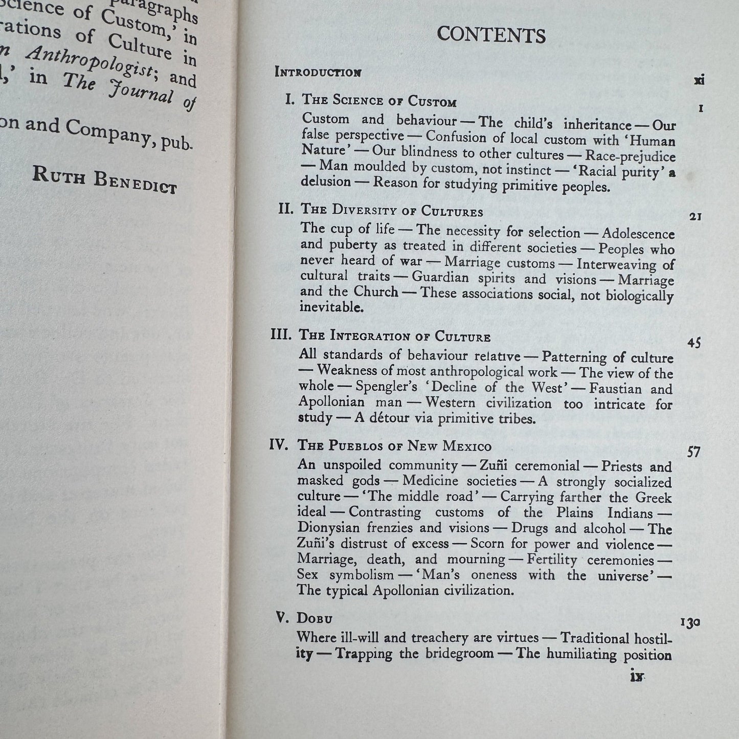 Patterns of Culture – Ruth Benedict – 1934 - Pretty Old Books