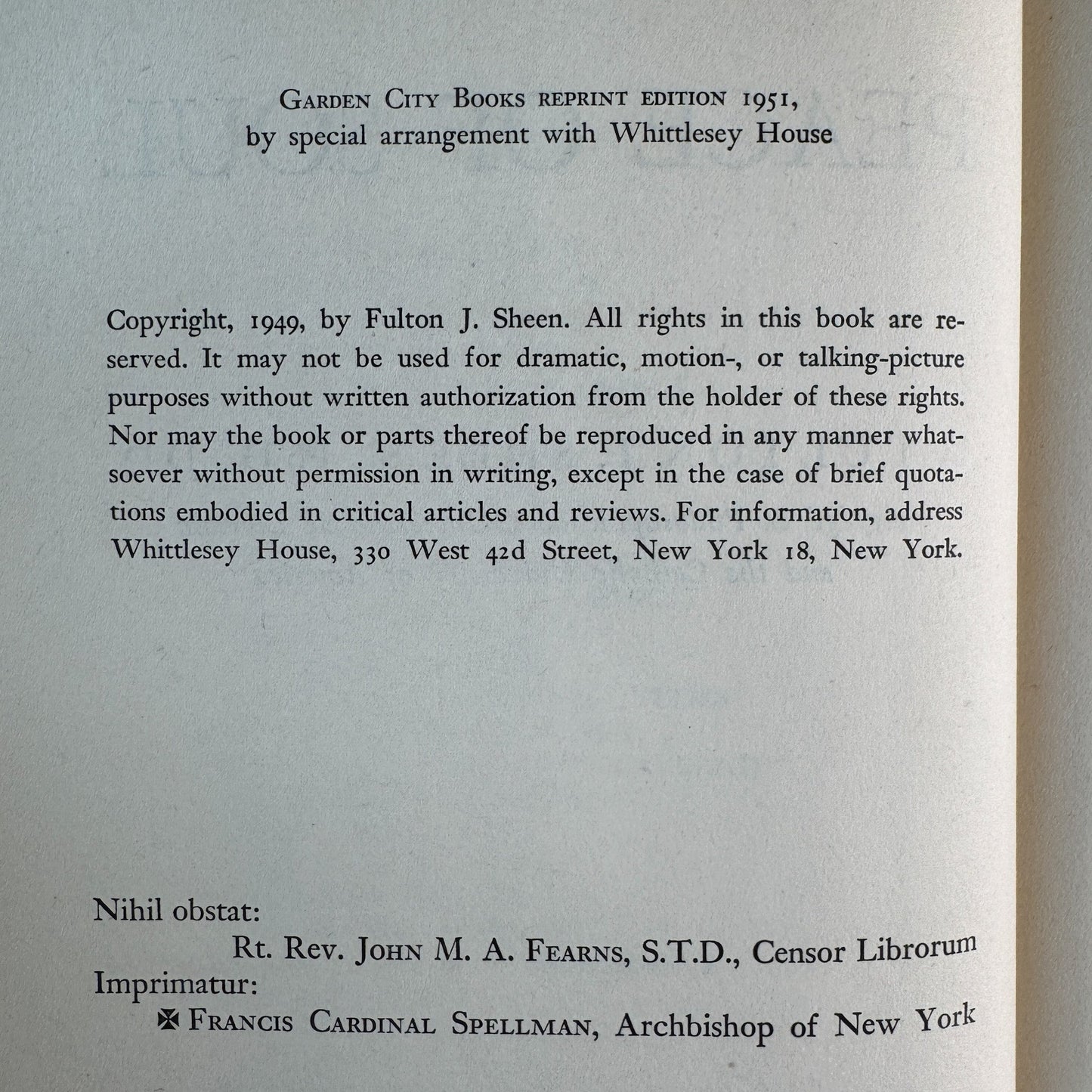 Peace of Soul, Fulton J. Sheen, 1951 Religious Philosophy - Pretty Old Books