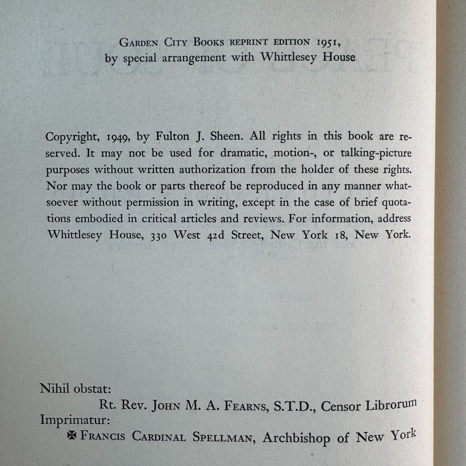 Peace of Soul, Fulton J. Sheen, 1951 Religious Philosophy - Pretty Old Books