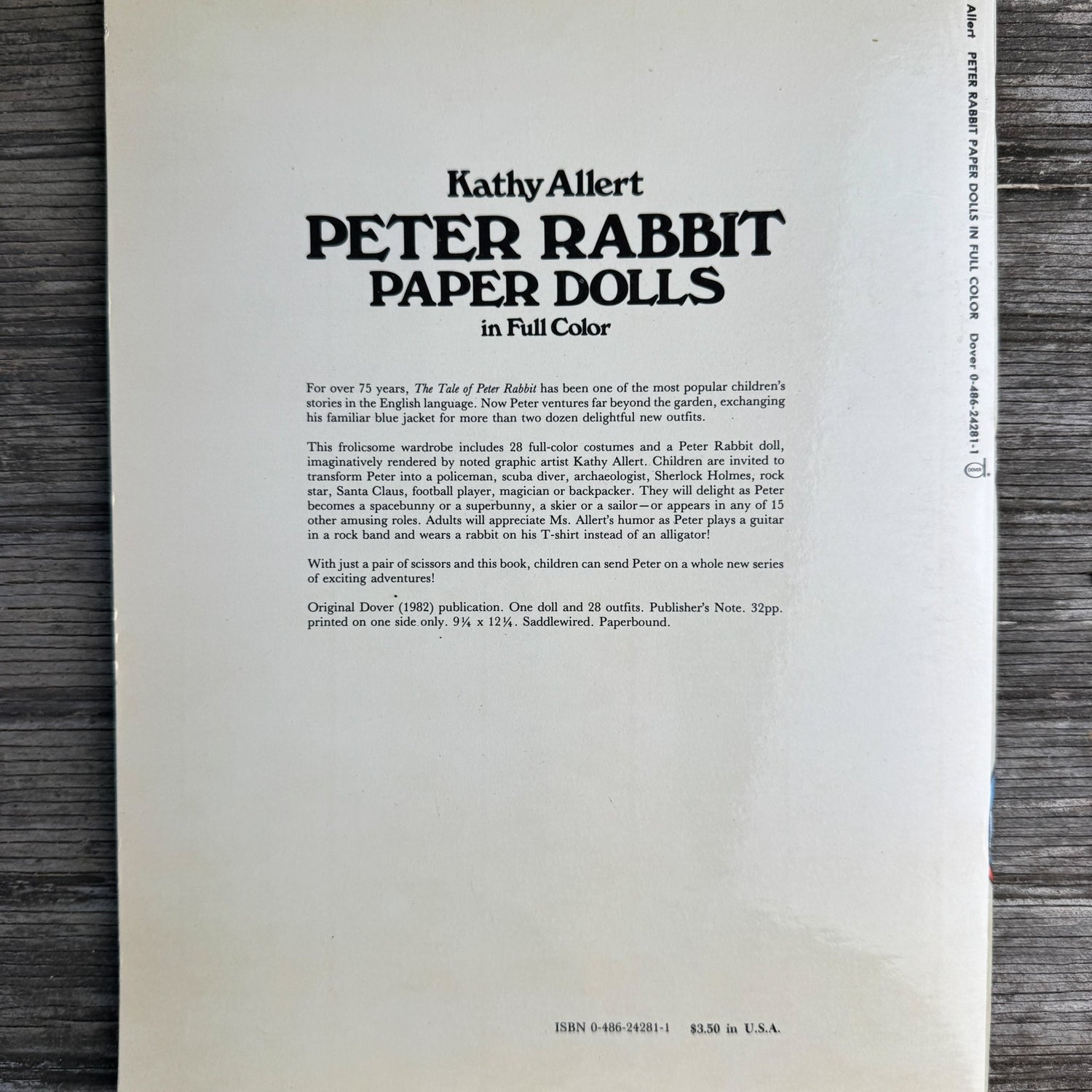 Peter Rabbit Paper Dolls in Full Color, Kathy Allert, 1982 - Pretty Old Books