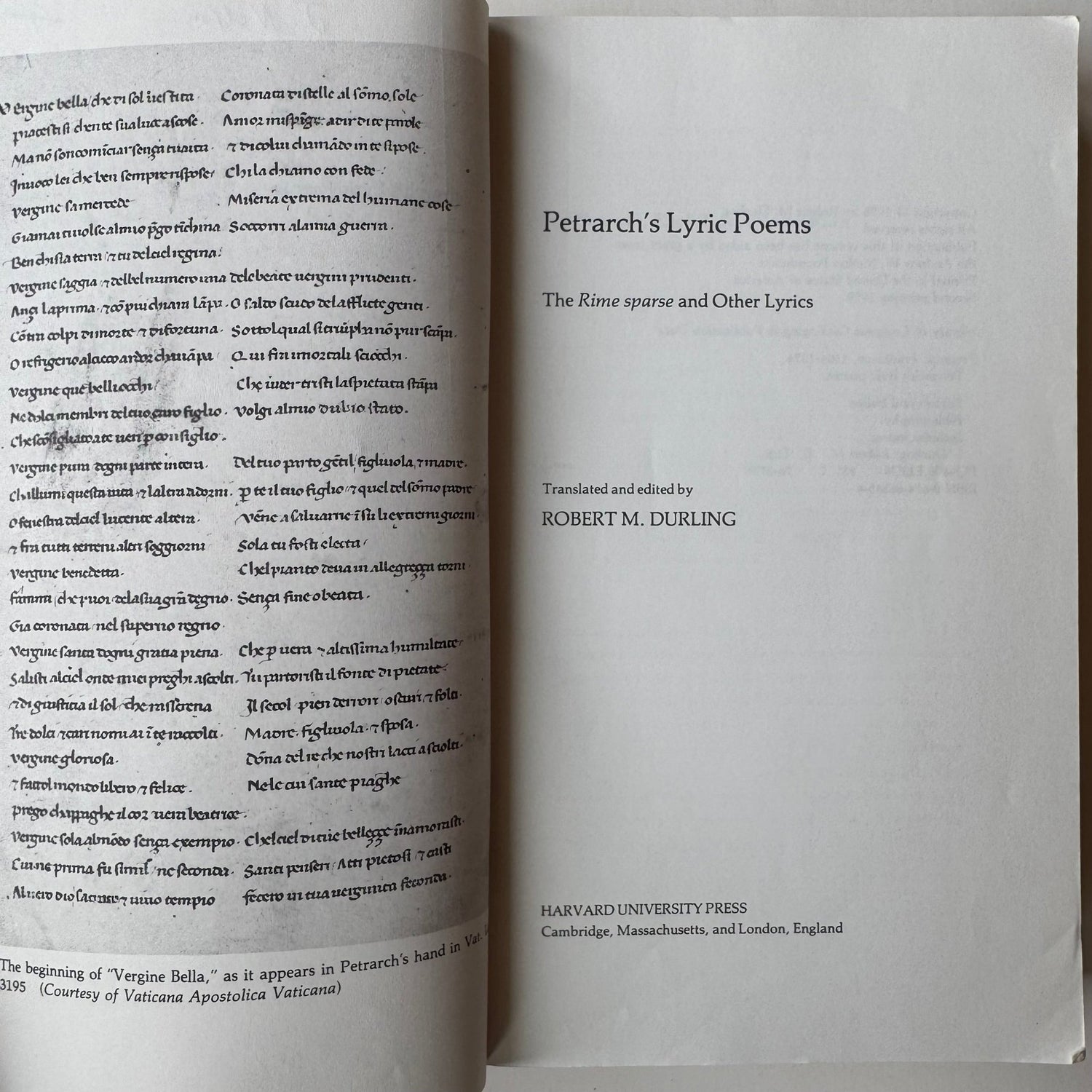 Petrach's Lyric Poems, The Rime sparse and Other Lyrics, Harvard University Press, 1976 - Pretty Old Books