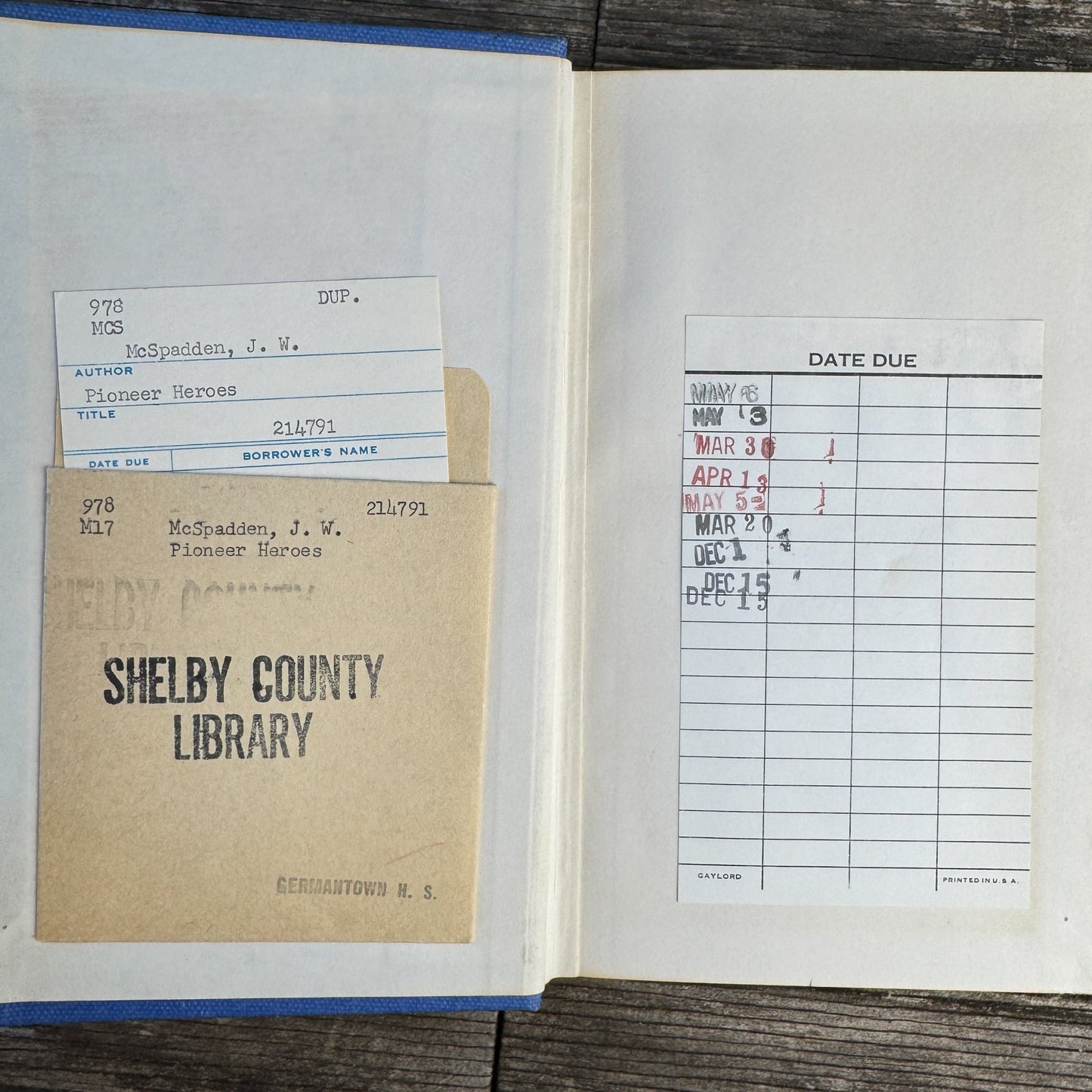 Pioneer Heroes, Juvenile Biographies, 1954 - Pretty Old Books