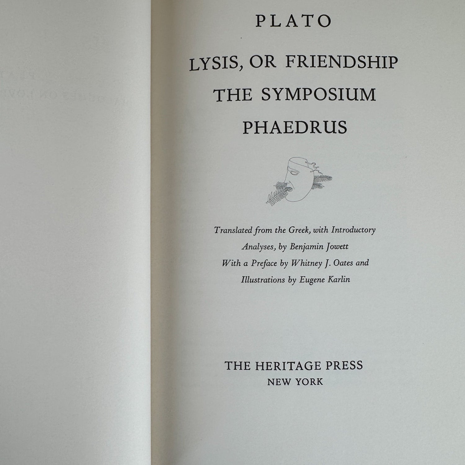 Plato: Lysis, Symposium, Phaedrus, Heritage Press, 1968 - Pretty Old Books