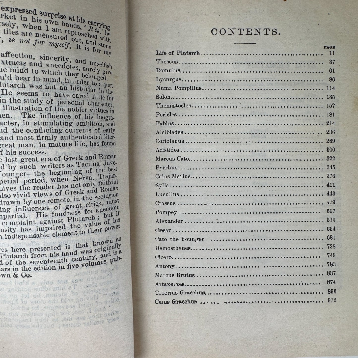Plutarch’s Lives: Antique Half - Leather Volume, John Dryden - Pretty Old Books