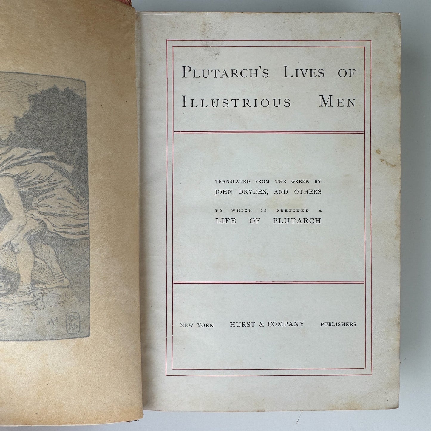 Plutarch’s Lives: Antique Half - Leather Volume, John Dryden - Pretty Old Books