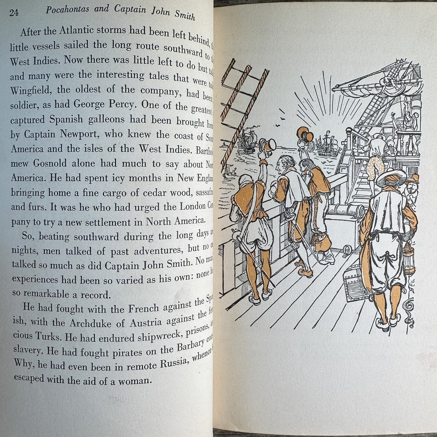 Pocahontas and Captain John Smith, Marie Lawson, 1950 - Pretty Old Books
