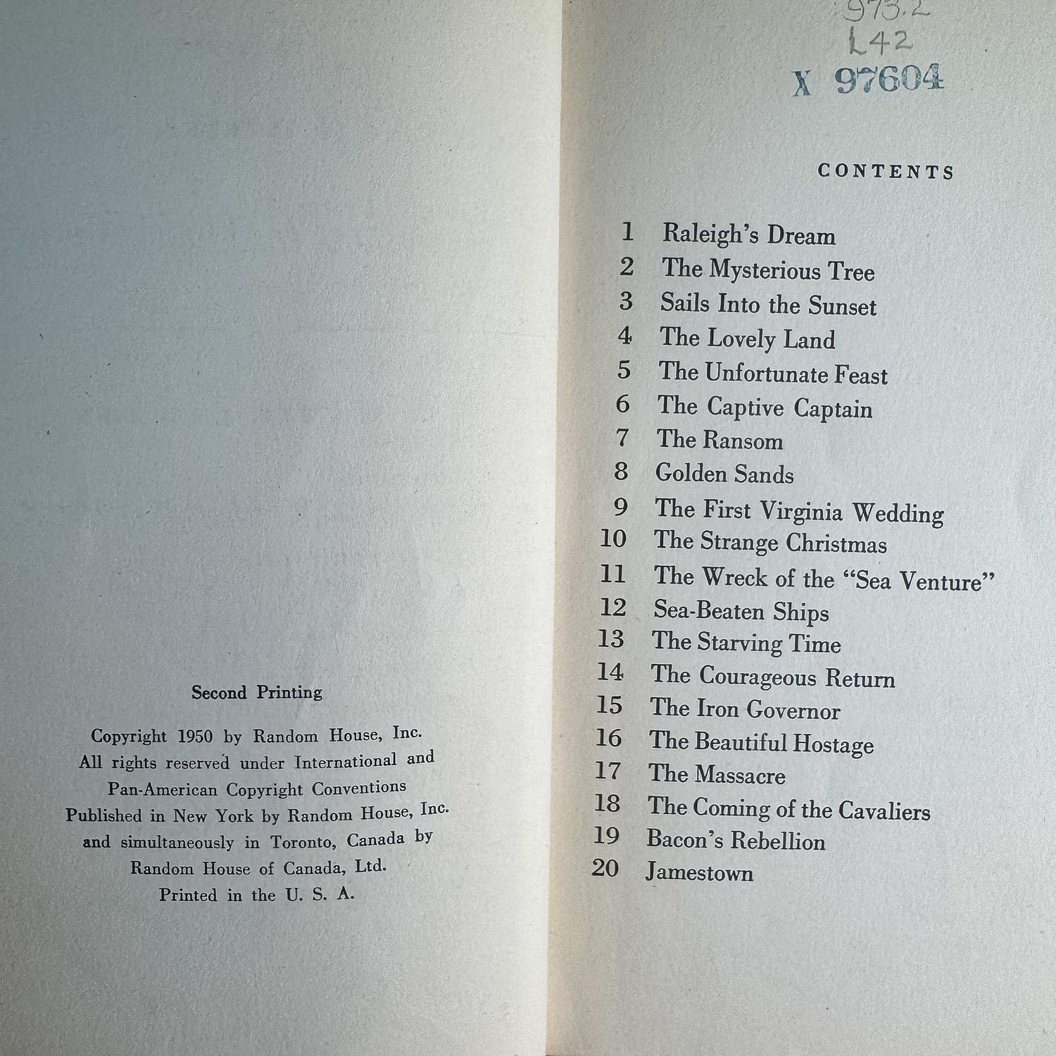 Pocahontas and Captain John Smith, Marie Lawson, 1950 - Pretty Old Books
