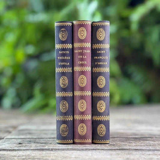 Pocket-Sized Saints Book Set in French, Sainte Thérèse, Saint Jean, Saint Francis - Pretty Old Books