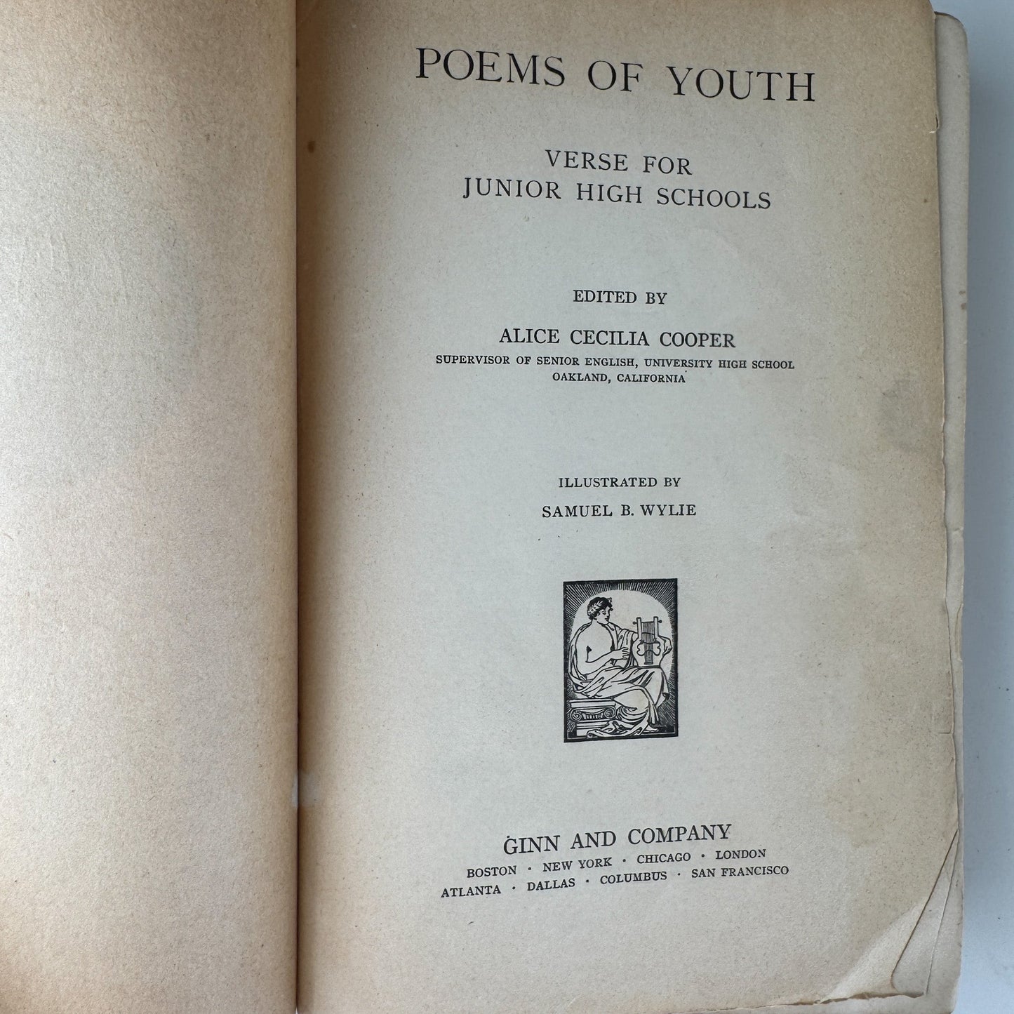 Poems of Youth, Vintage Middle School Poetry School Book, 1928 - Pretty Old Books