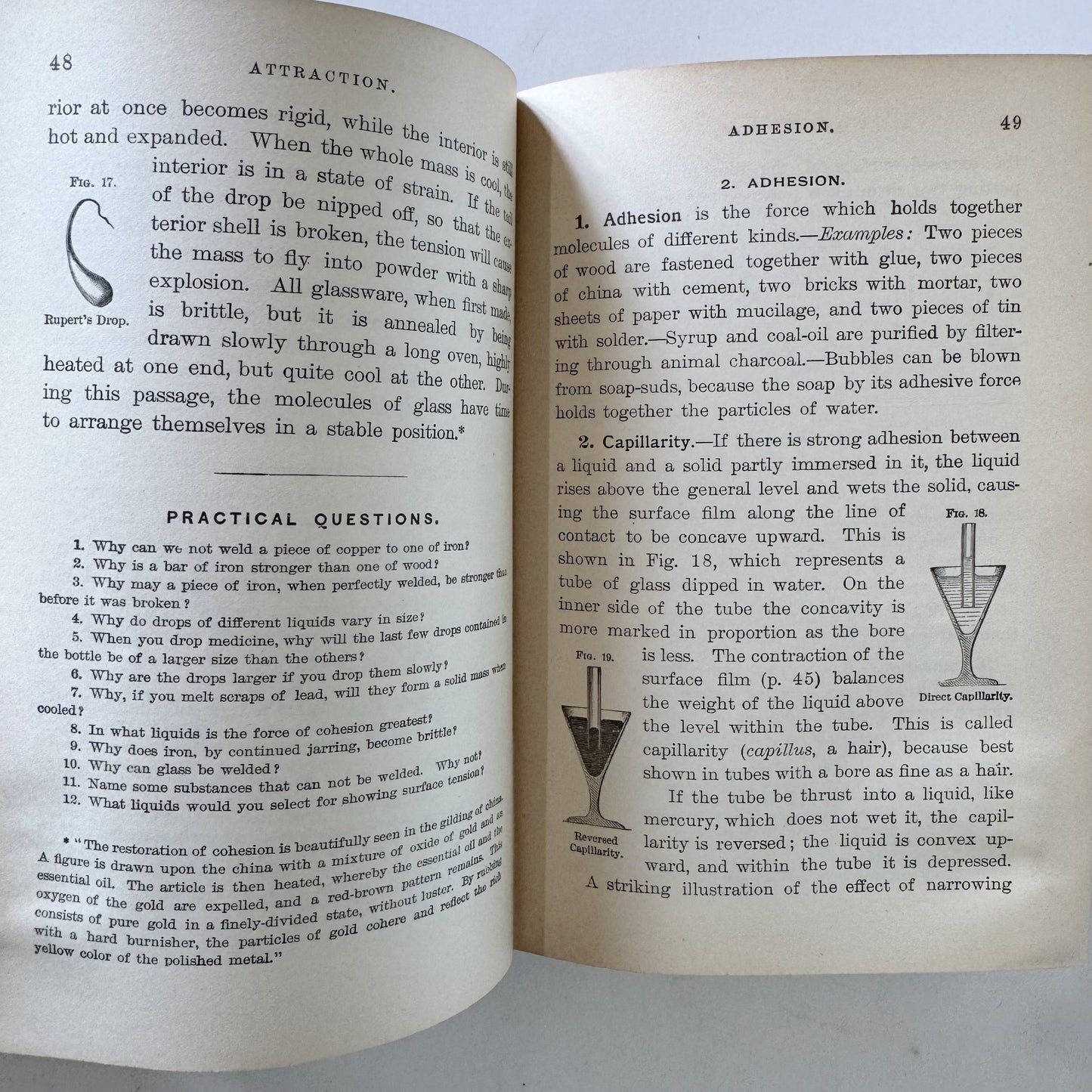 Popular Physics, 1896 Textbook, Illustrated Elementary Science Book - Pretty Old Books