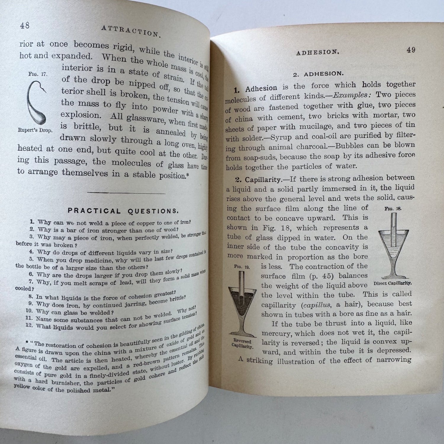 Popular Physics, 1896 Textbook, Illustrated Elementary Science Book - Pretty Old Books