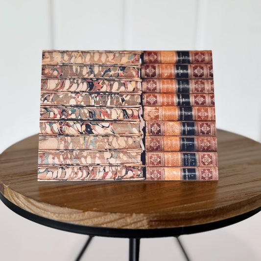 Pretty Old Books Folded Note Cards, 4 x 6 Cards with Envelopes - Pretty Old Books