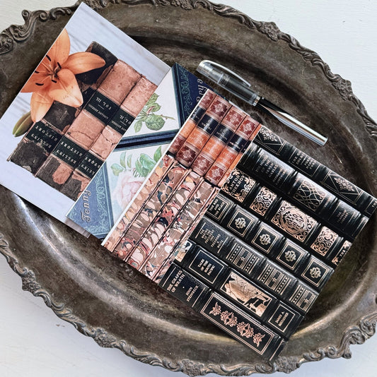 Pretty Old Books Folded Note Cards, Large 5 x 7 - Pretty Old Books