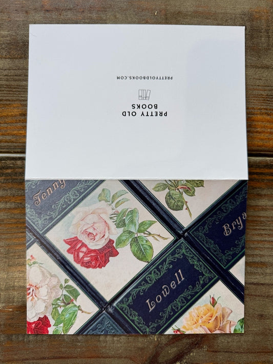Pretty Old Books Folded Note Cards, Large 5 x 7 - Pretty Old Books
