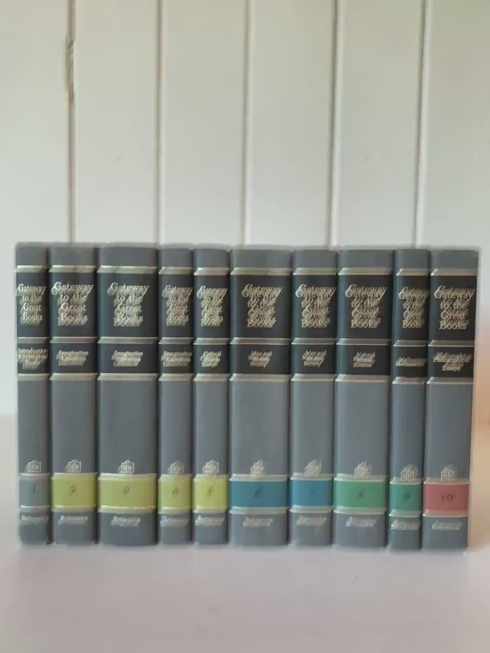 Gateway to the Great Books Vintage Gray and Black Masculine Mid-Century Shelf Styling Prop 1963