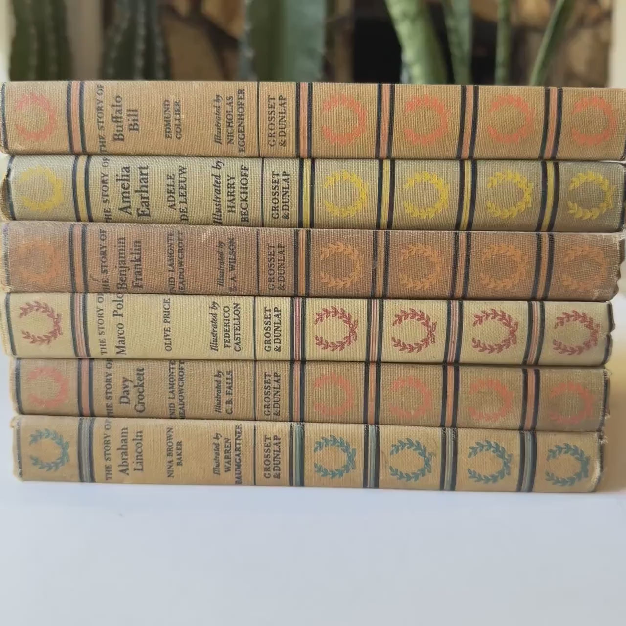 Set of 6 The Story Of Signature Books, Vintage Mid Century Young Adult Biographies