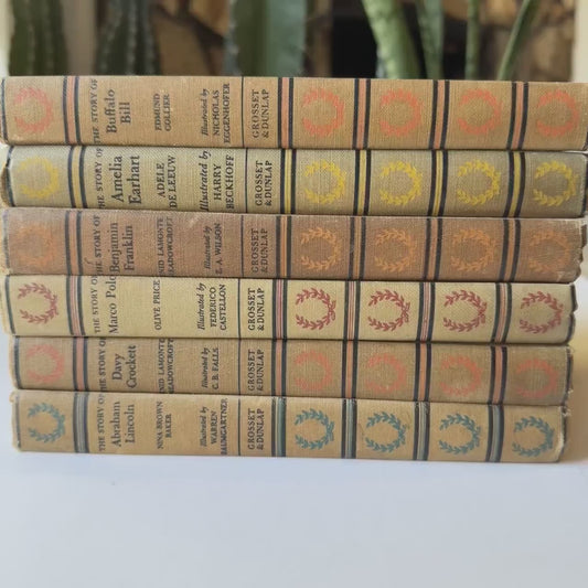 Set of 6 The Story Of Signature Books, Vintage Mid Century Young Adult Biographies