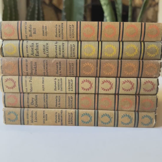 Set of 6 The Story Of Signature Books, Vintage Mid Century Young Adult Biographies