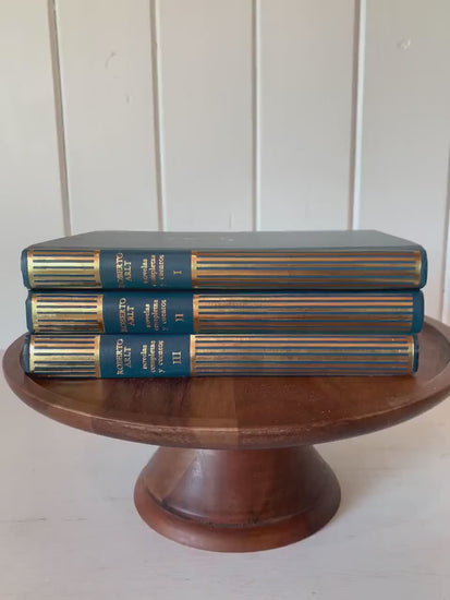 Vintage Blue and Gold Books for Decor, Roberto Arlt Spanish Books, 1963