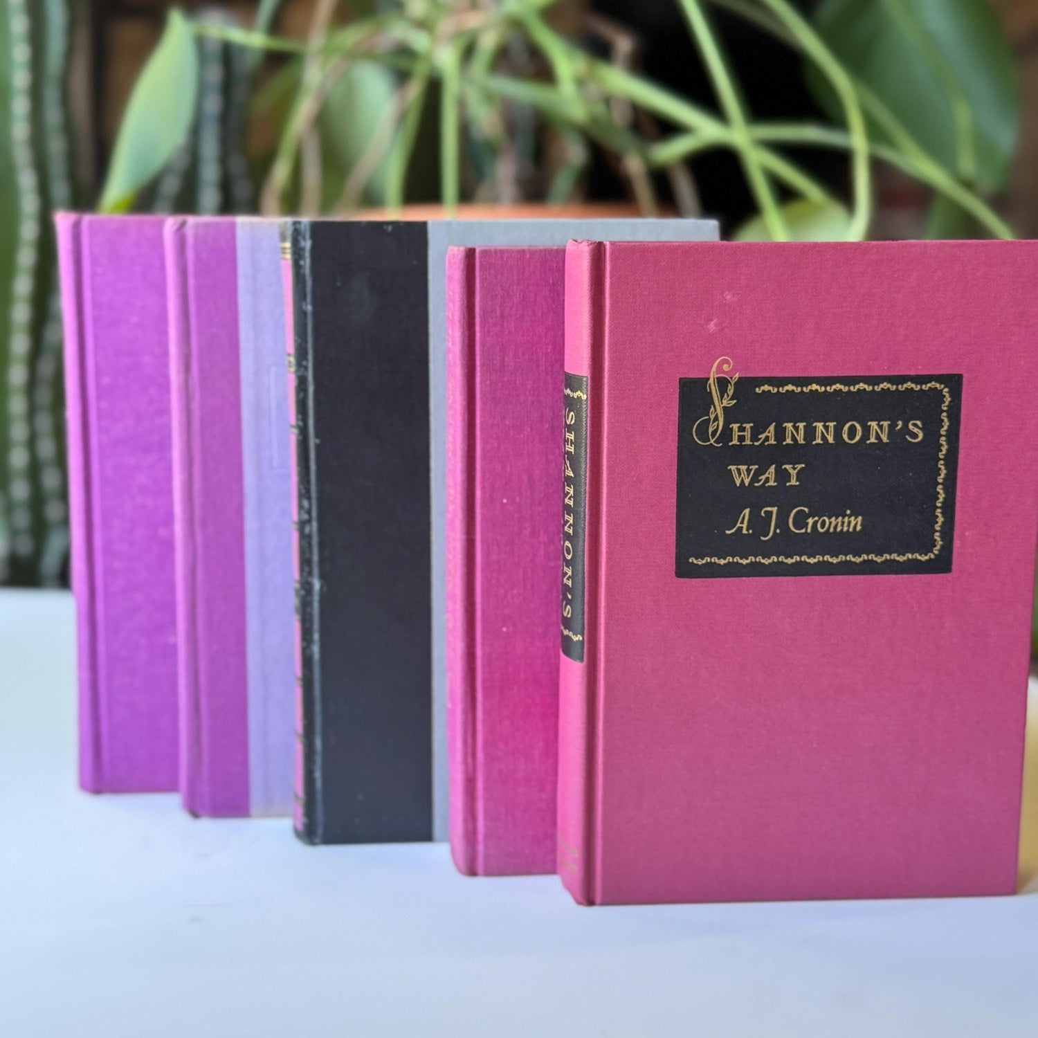 Purple Vintage Book Bundle for Shelf Styling and Decor - Pretty Old Books