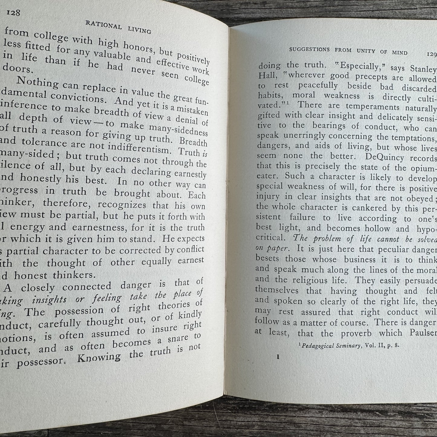 Rational Living: Some Practical Inferences from Modern Psychology, Henry Churchill King, 1919 - Pretty Old Books