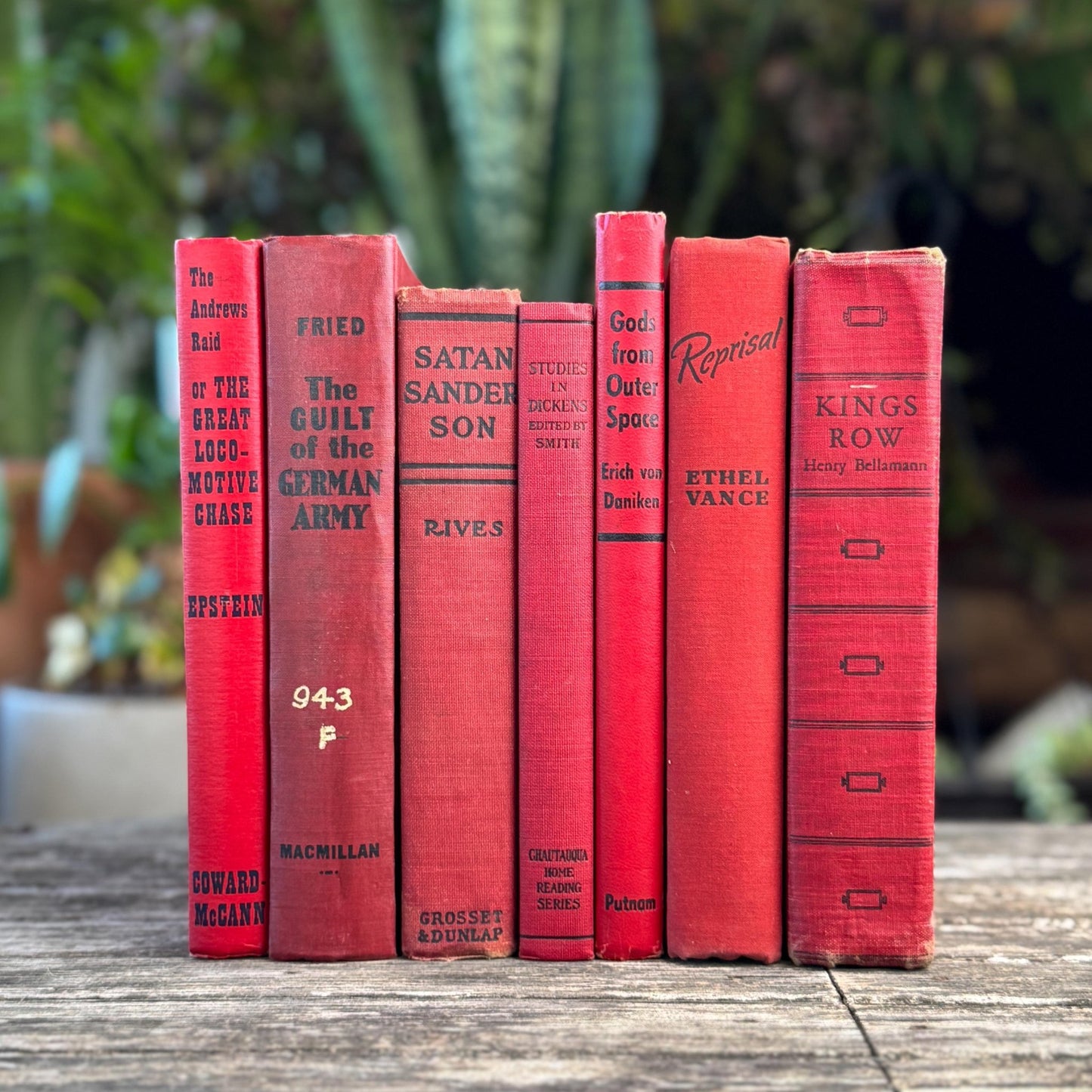 Red and Black Mid - Century Retro Bold Decorative Books for Display - Pretty Old Books