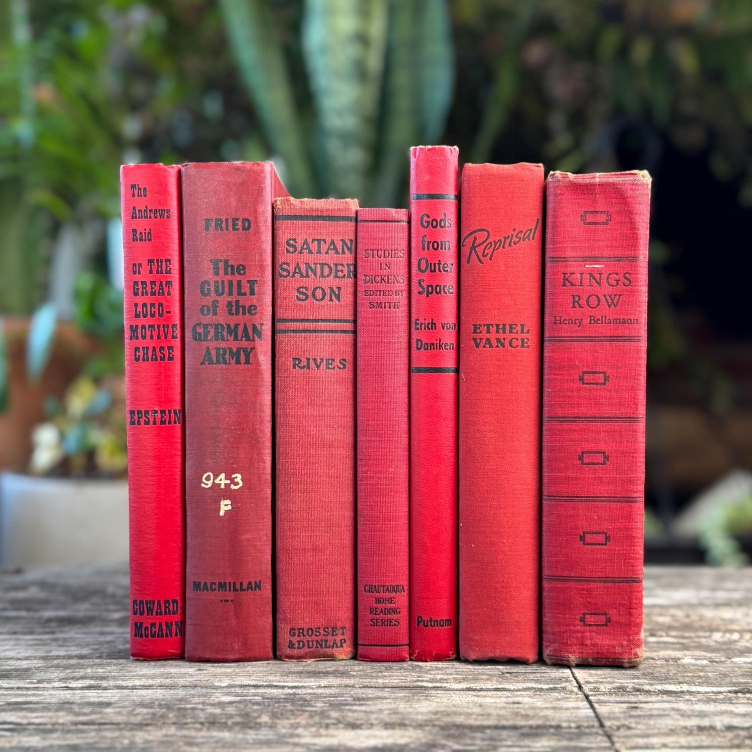 Red and Black Mid - Century Retro Bold Decorative Books for Display - Pretty Old Books