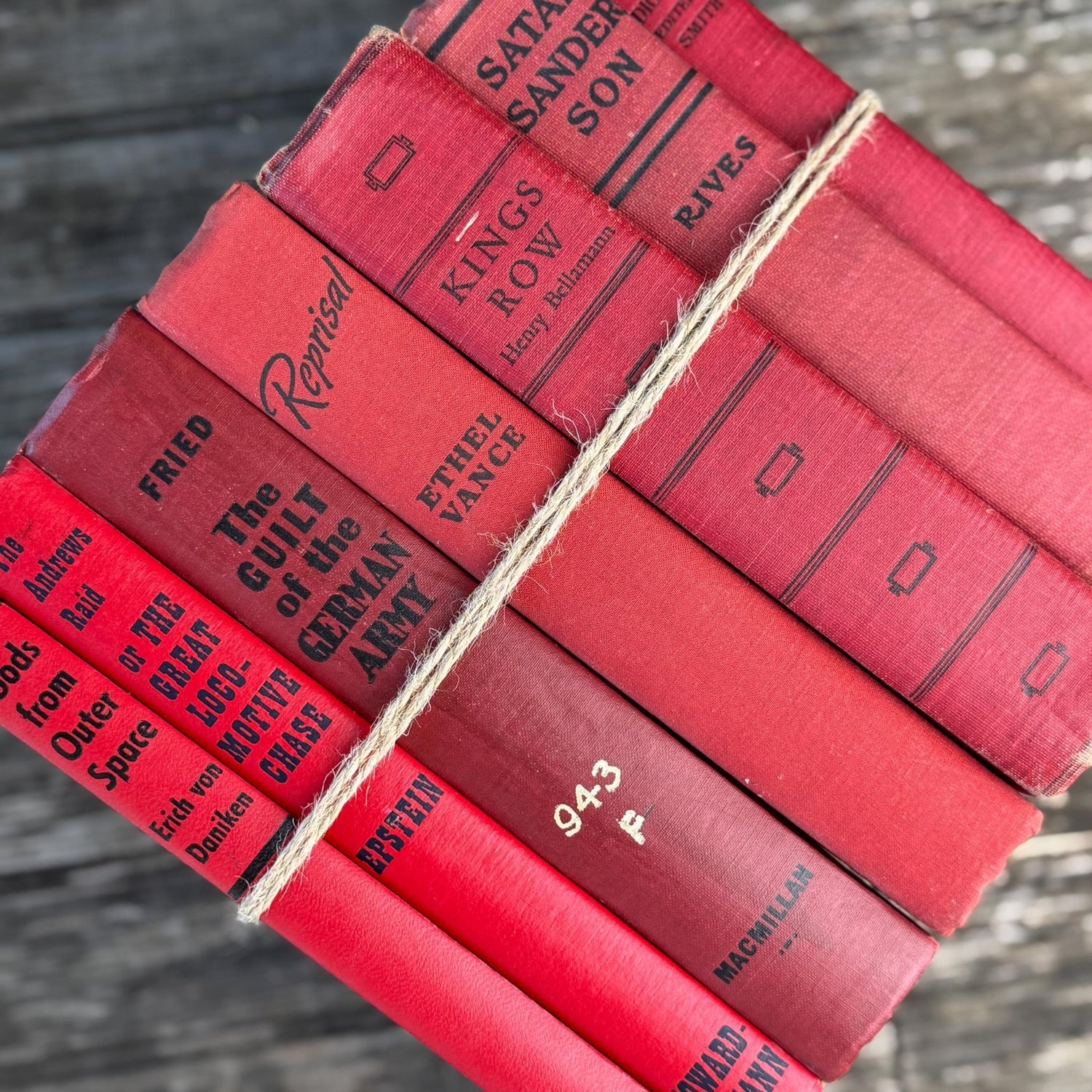 Red and Black Mid - Century Retro Bold Decorative Books for Display - Pretty Old Books