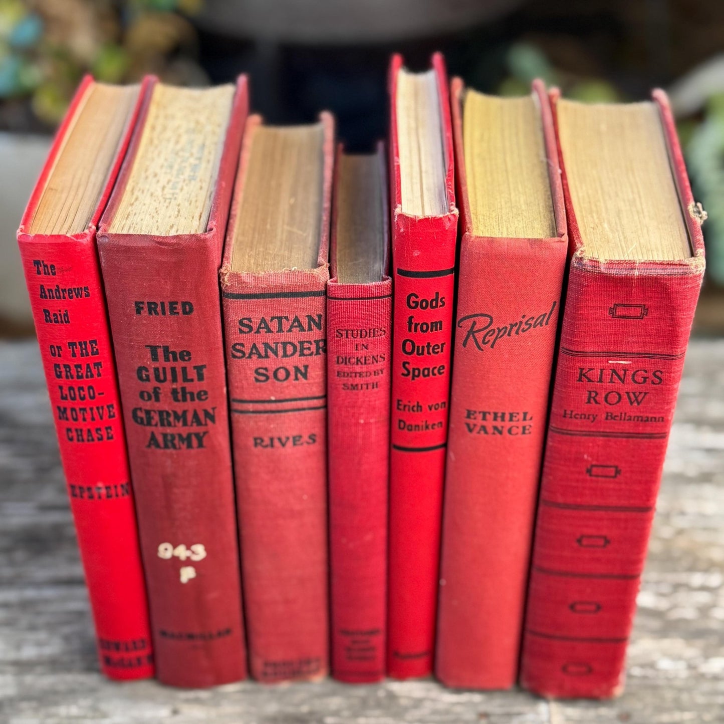 Red and Black Mid - Century Retro Bold Decorative Books for Display - Pretty Old Books