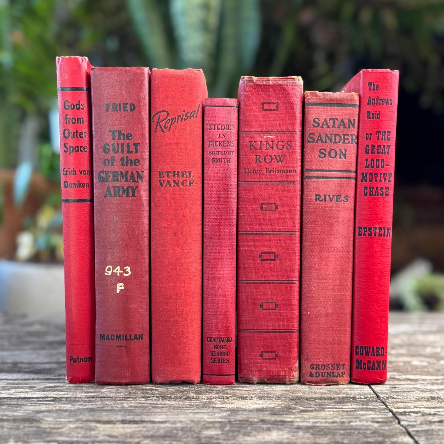 Red and Black Mid - Century Retro Bold Decorative Books for Display - Pretty Old Books