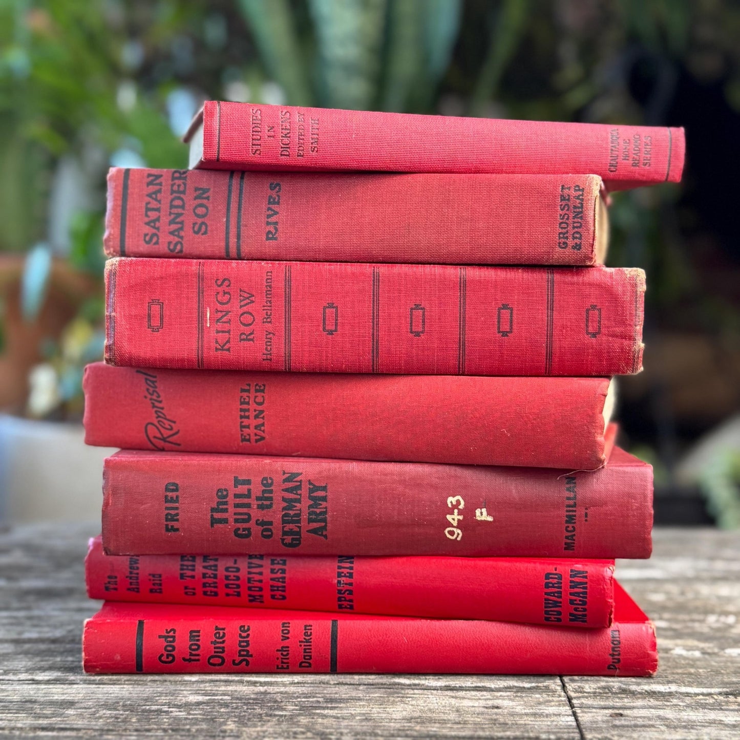 Red and Black Mid - Century Retro Bold Decorative Books for Display - Pretty Old Books