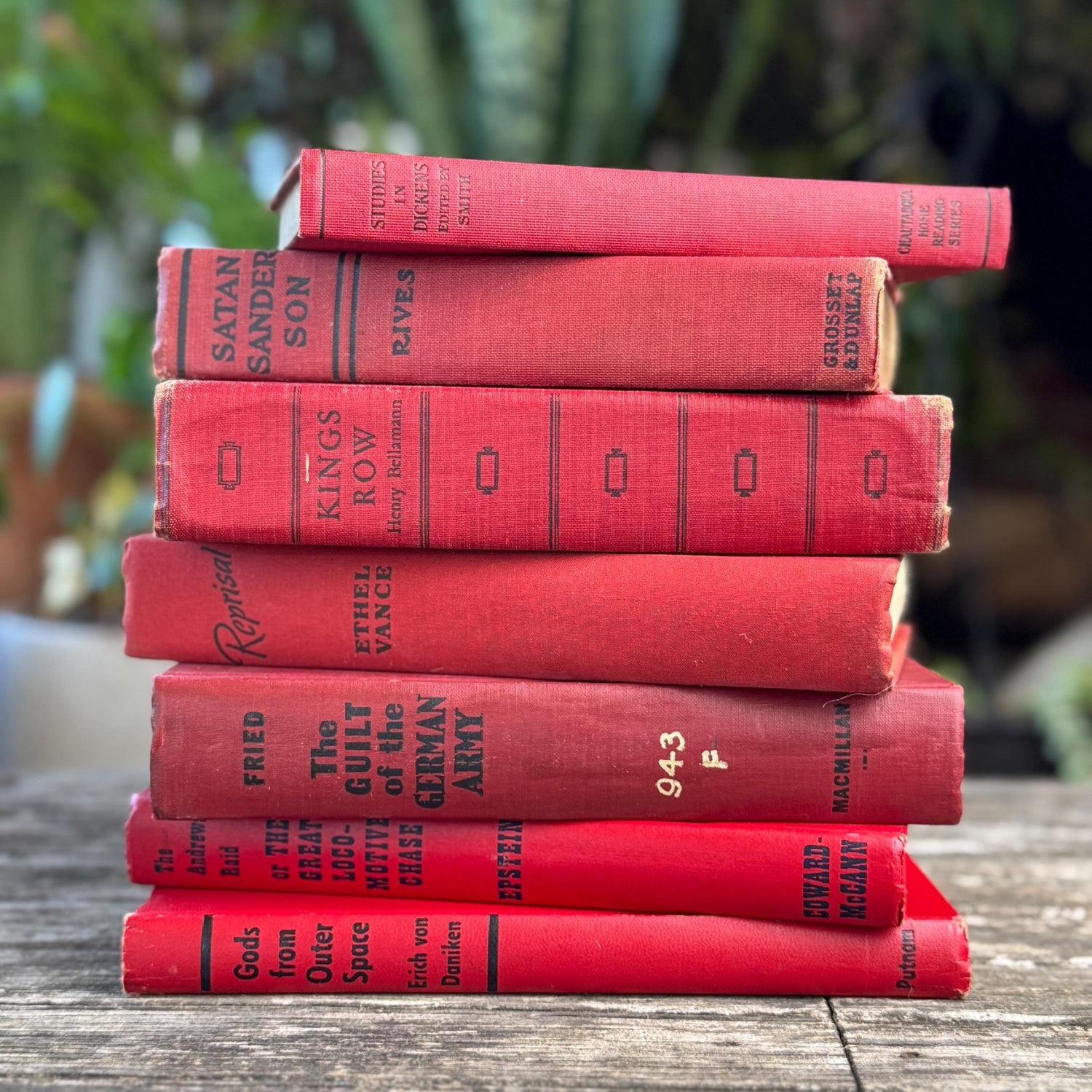 Red and Black Mid - Century Retro Bold Decorative Books for Display - Pretty Old Books
