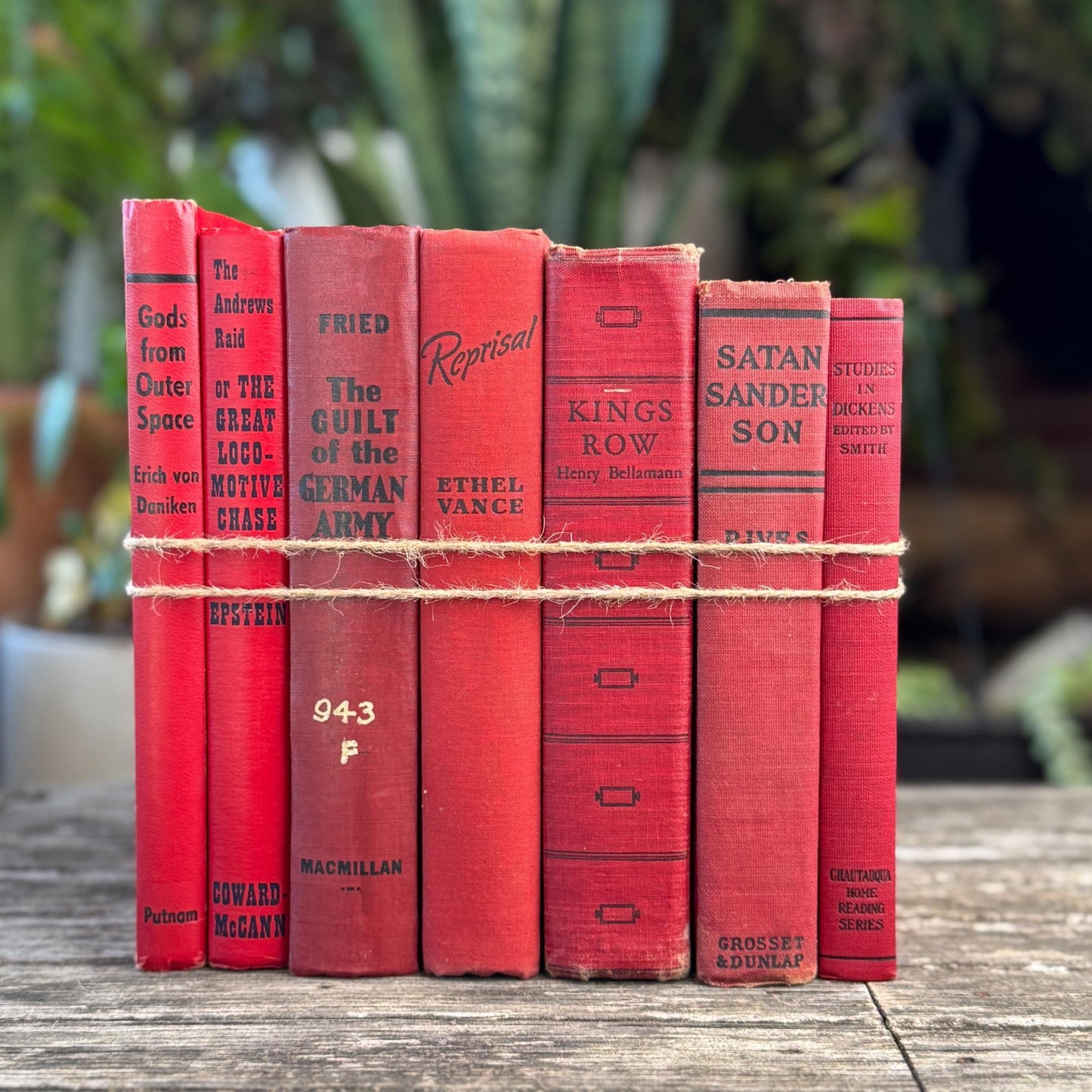 Red and Black Mid - Century Retro Bold Decorative Books for Display - Pretty Old Books