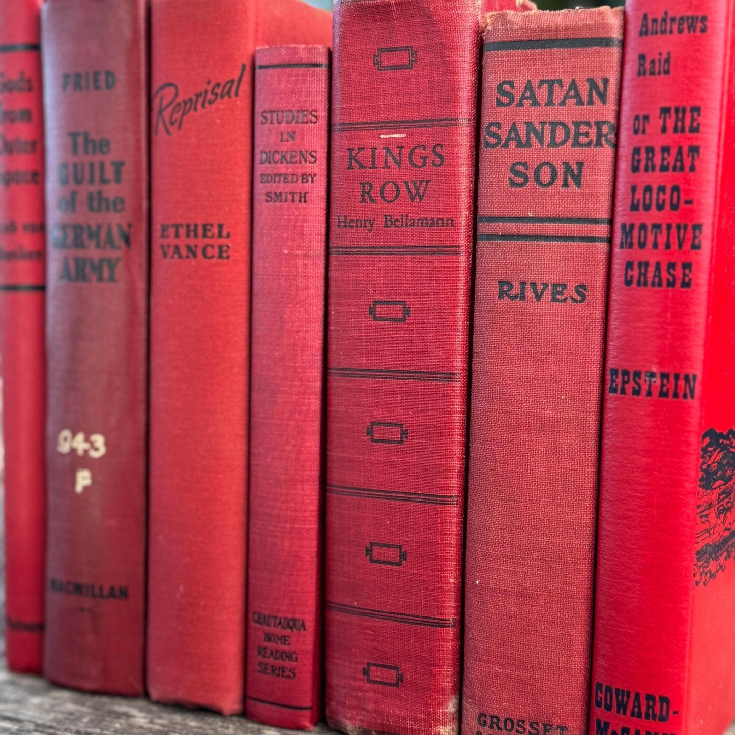Red and Black Mid - Century Retro Bold Decorative Books for Display - Pretty Old Books