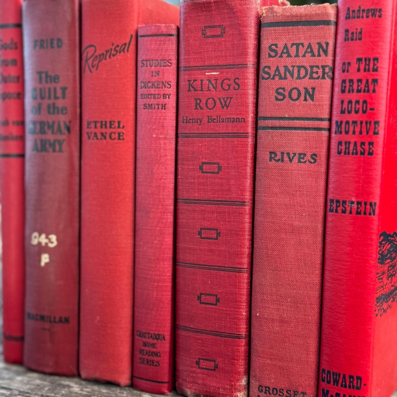 Red and Black Mid - Century Retro Bold Decorative Books for Display - Pretty Old Books