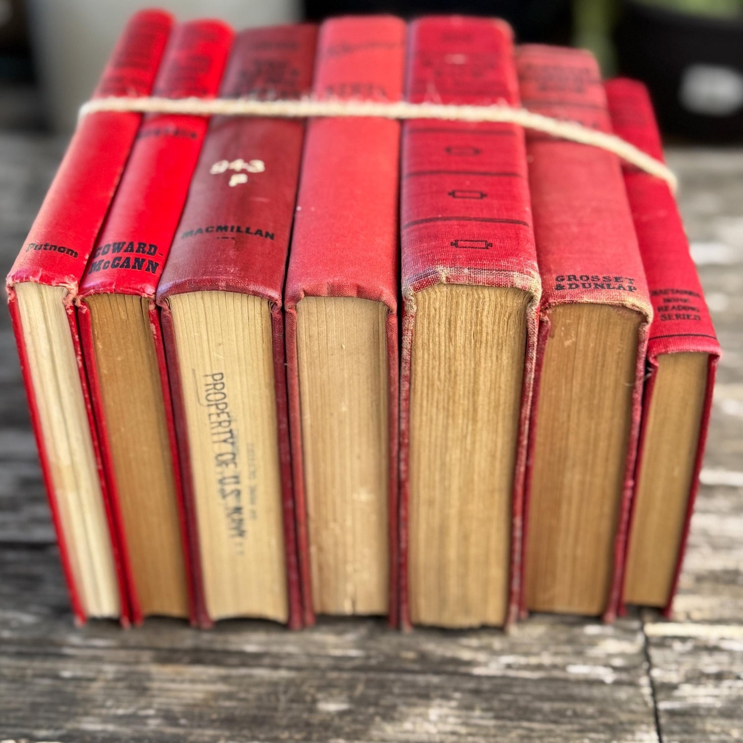 Red and Black Mid - Century Retro Bold Decorative Books for Display - Pretty Old Books