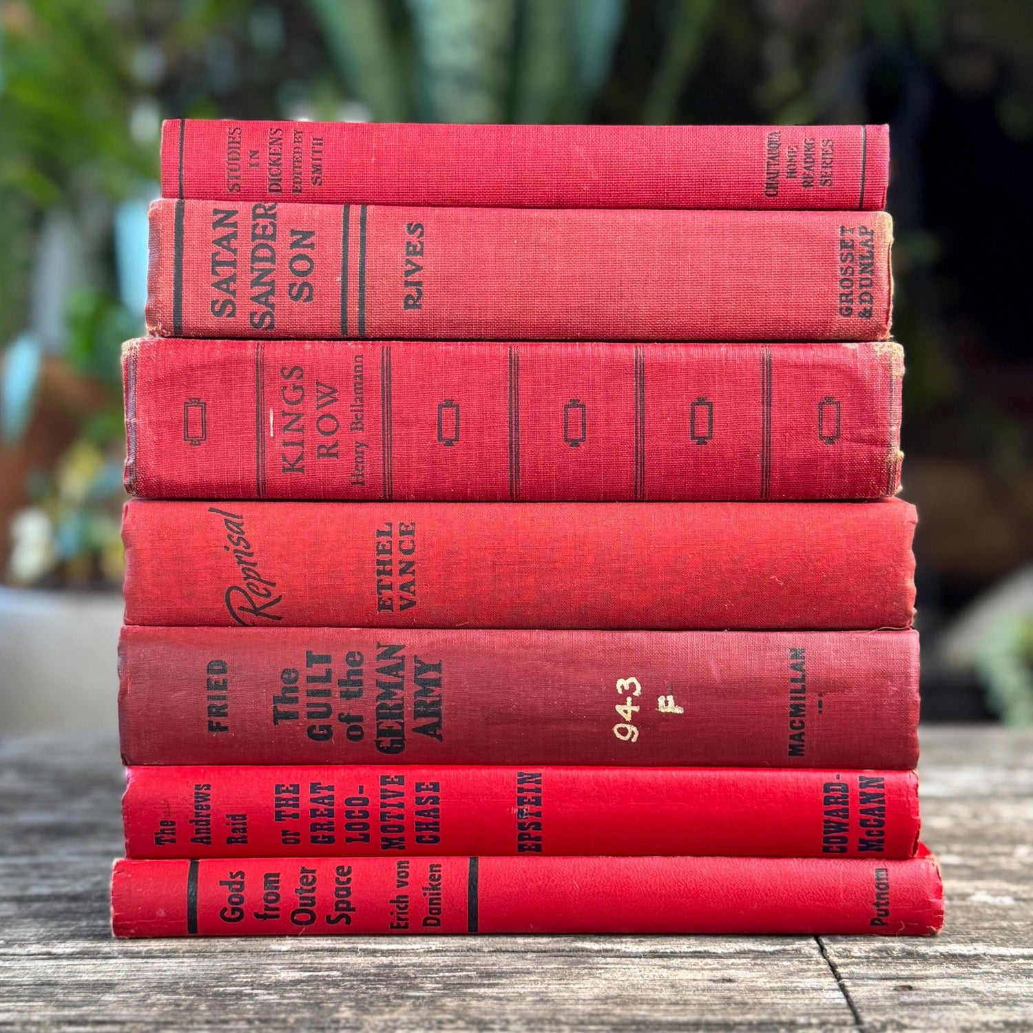 Red and Black Mid - Century Retro Bold Decorative Books for Display - Pretty Old Books