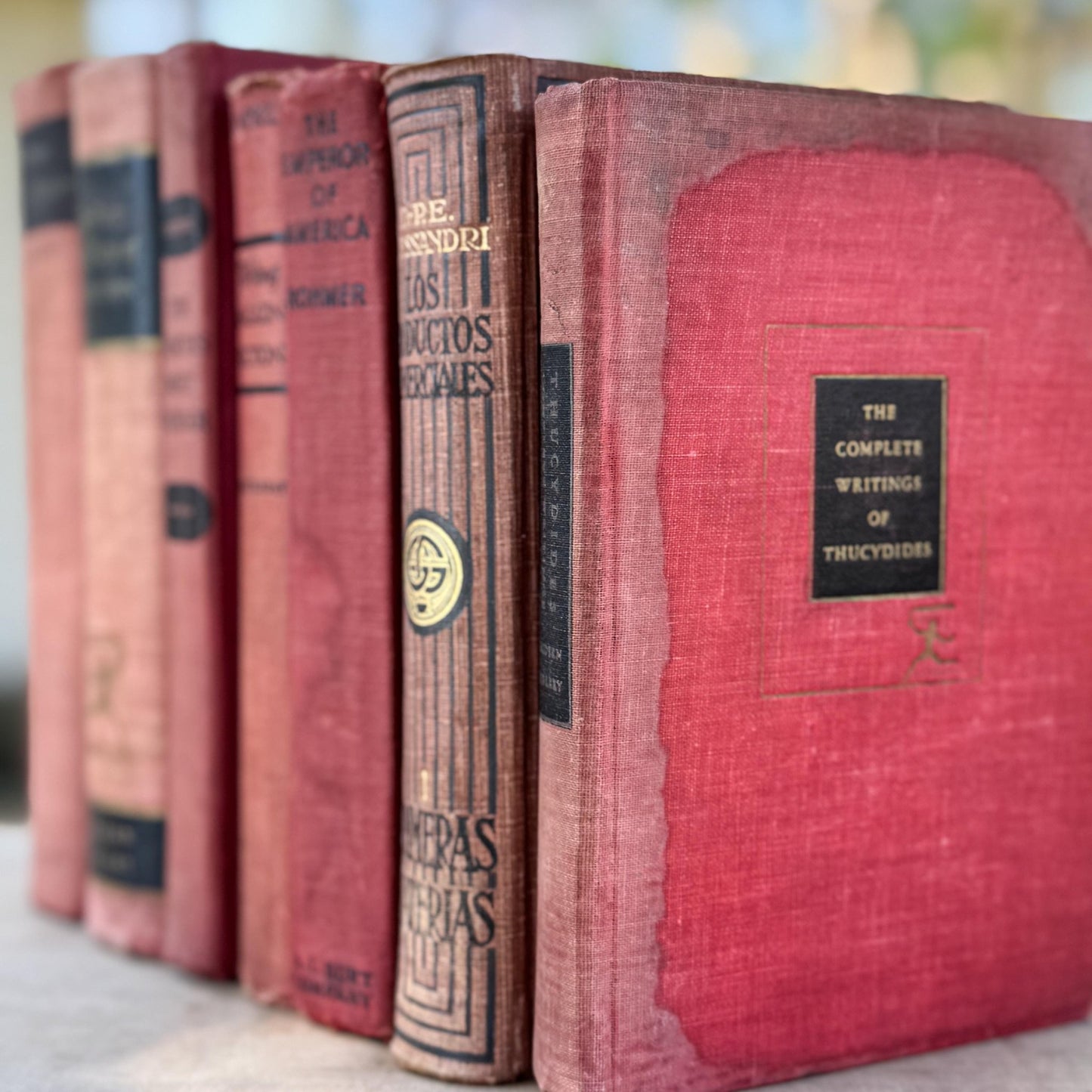 Red and Black Shabby Mid - Century Modern Decorative Books for Display - Pretty Old Books