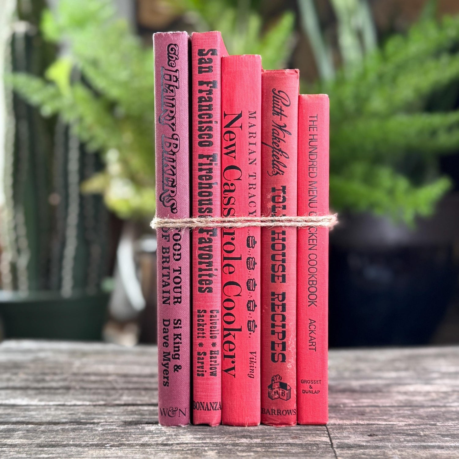 Red and Black Vintage Cookbook Set - Pretty Old Books