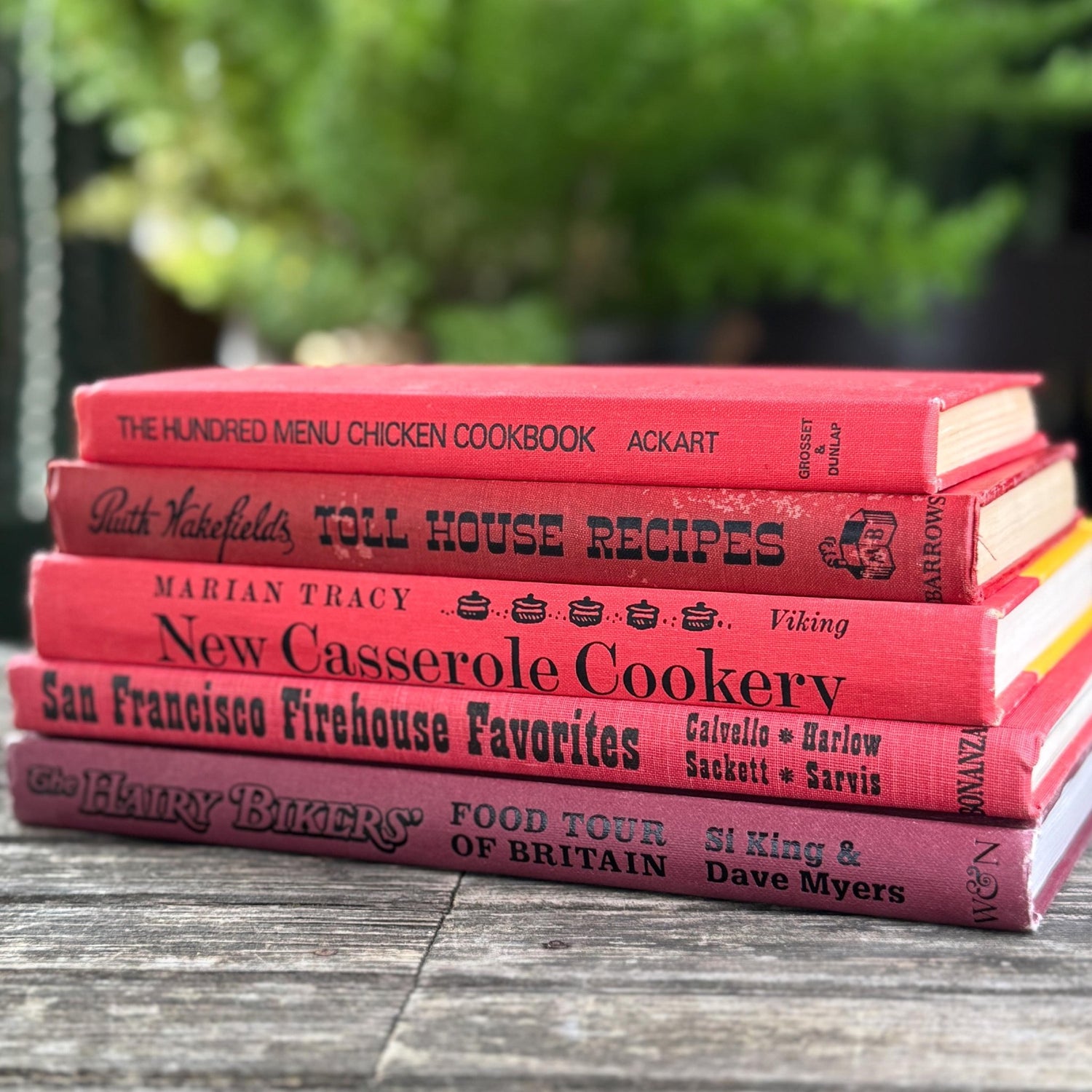 Red and Black Vintage Cookbook Set - Pretty Old Books