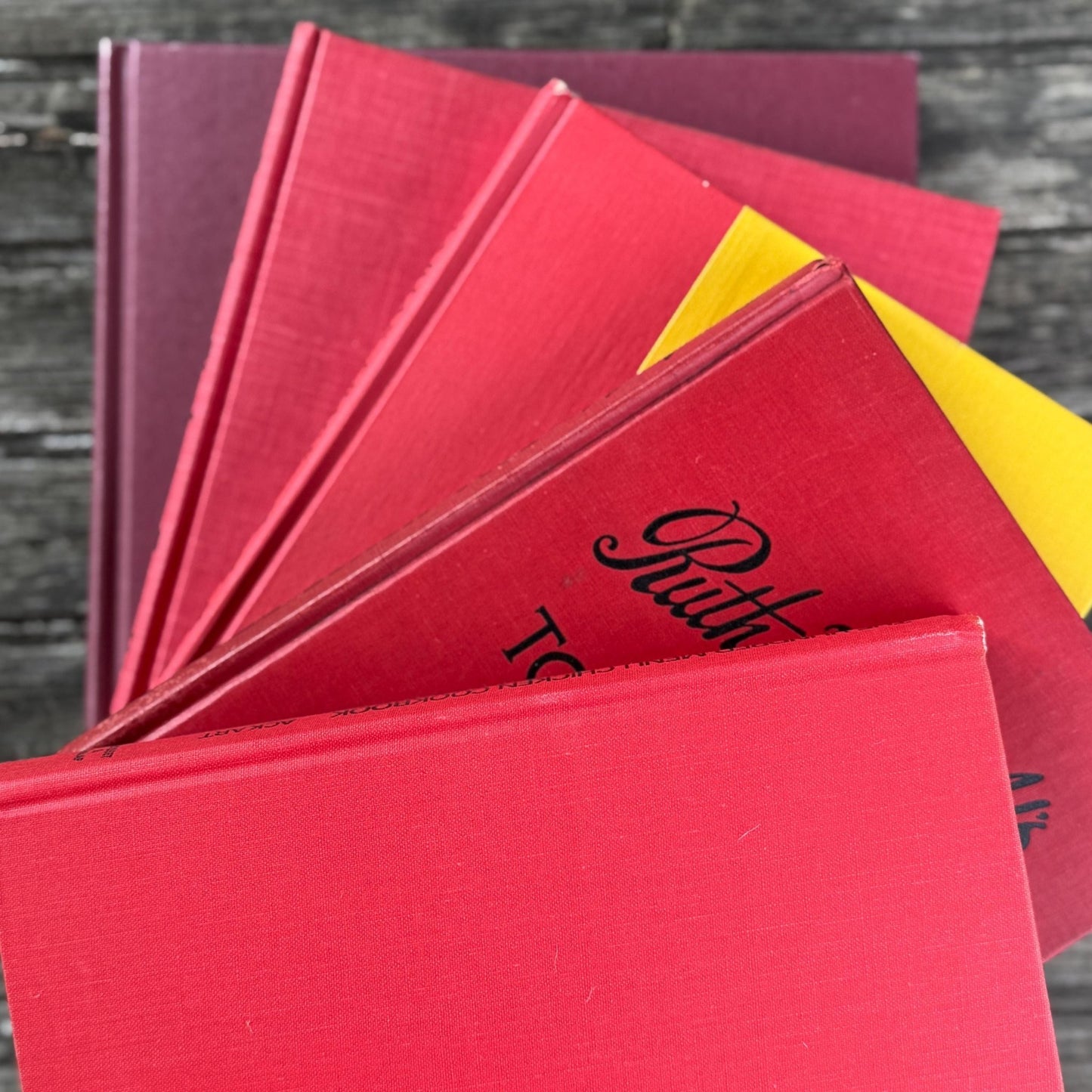 Red and Black Vintage Cookbook Set - Pretty Old Books