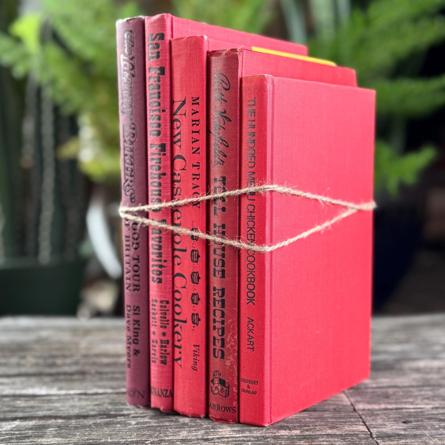 Red and Black Vintage Cookbook Set - Pretty Old Books