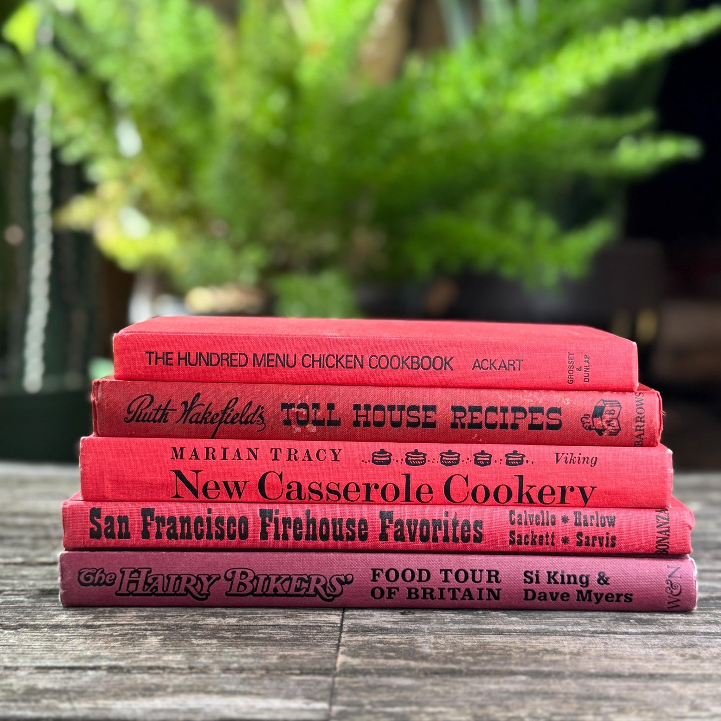 Red and Black Vintage Cookbook Set - Pretty Old Books