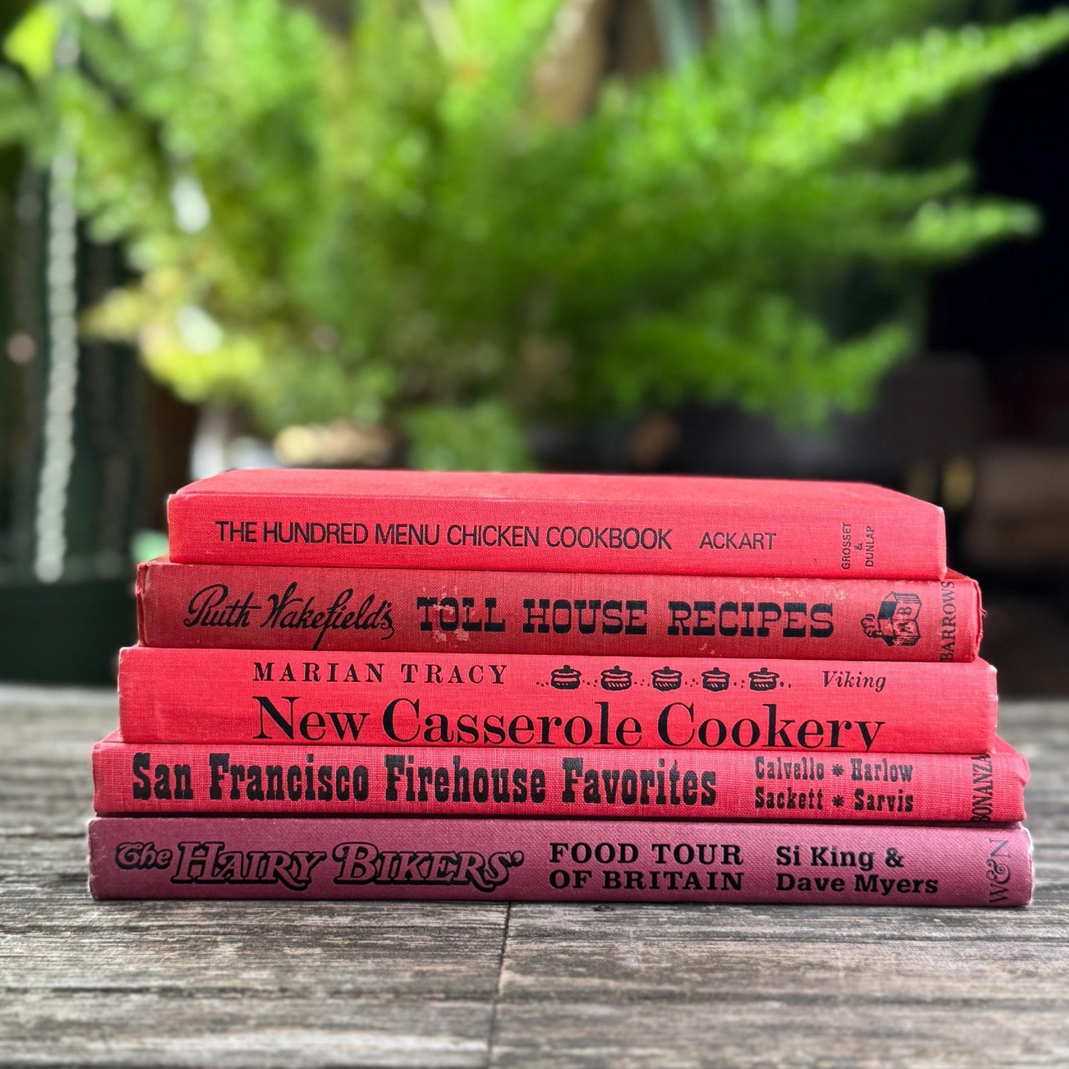 Red and Black Vintage Cookbook Set - Pretty Old Books