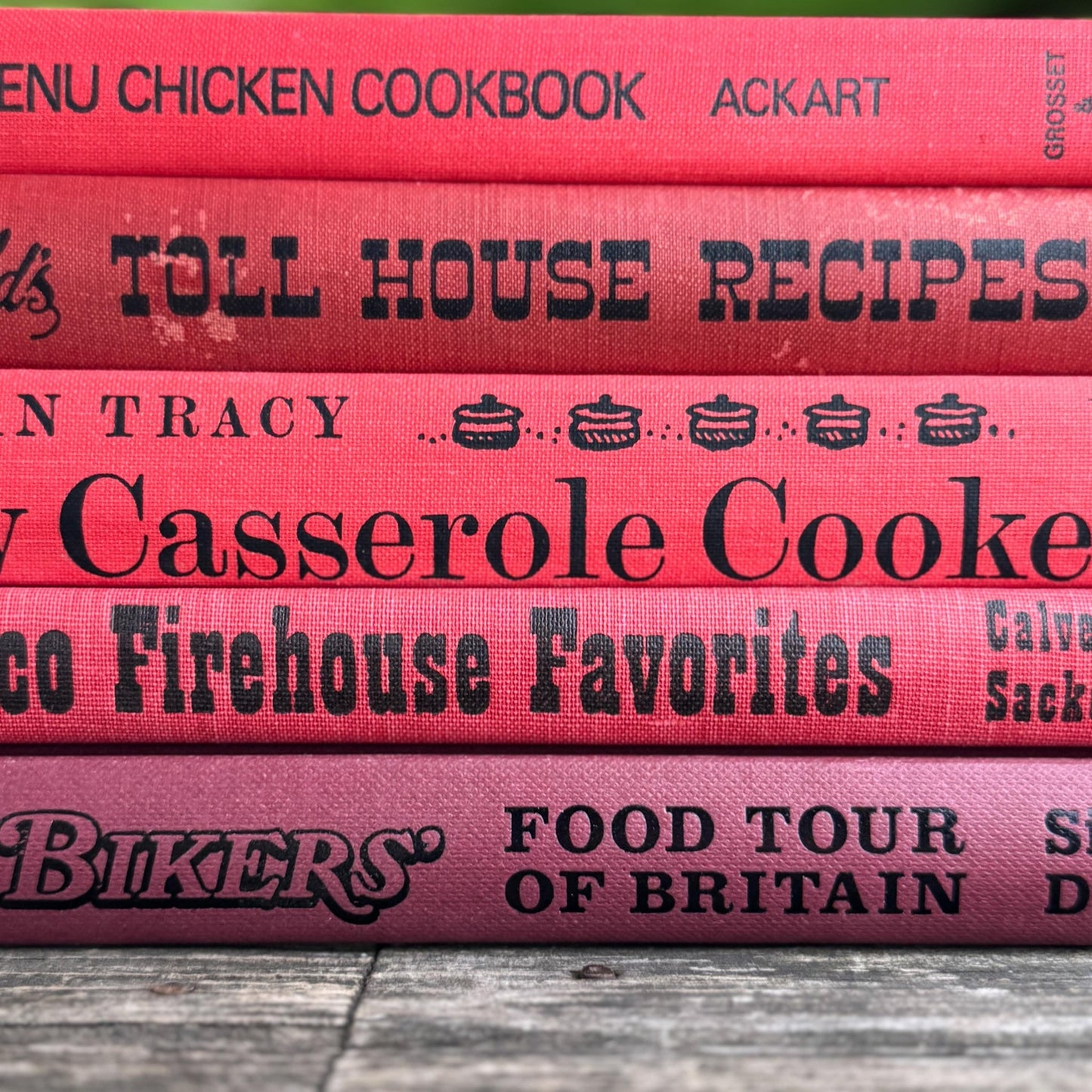 Red and Black Vintage Cookbook Set - Pretty Old Books