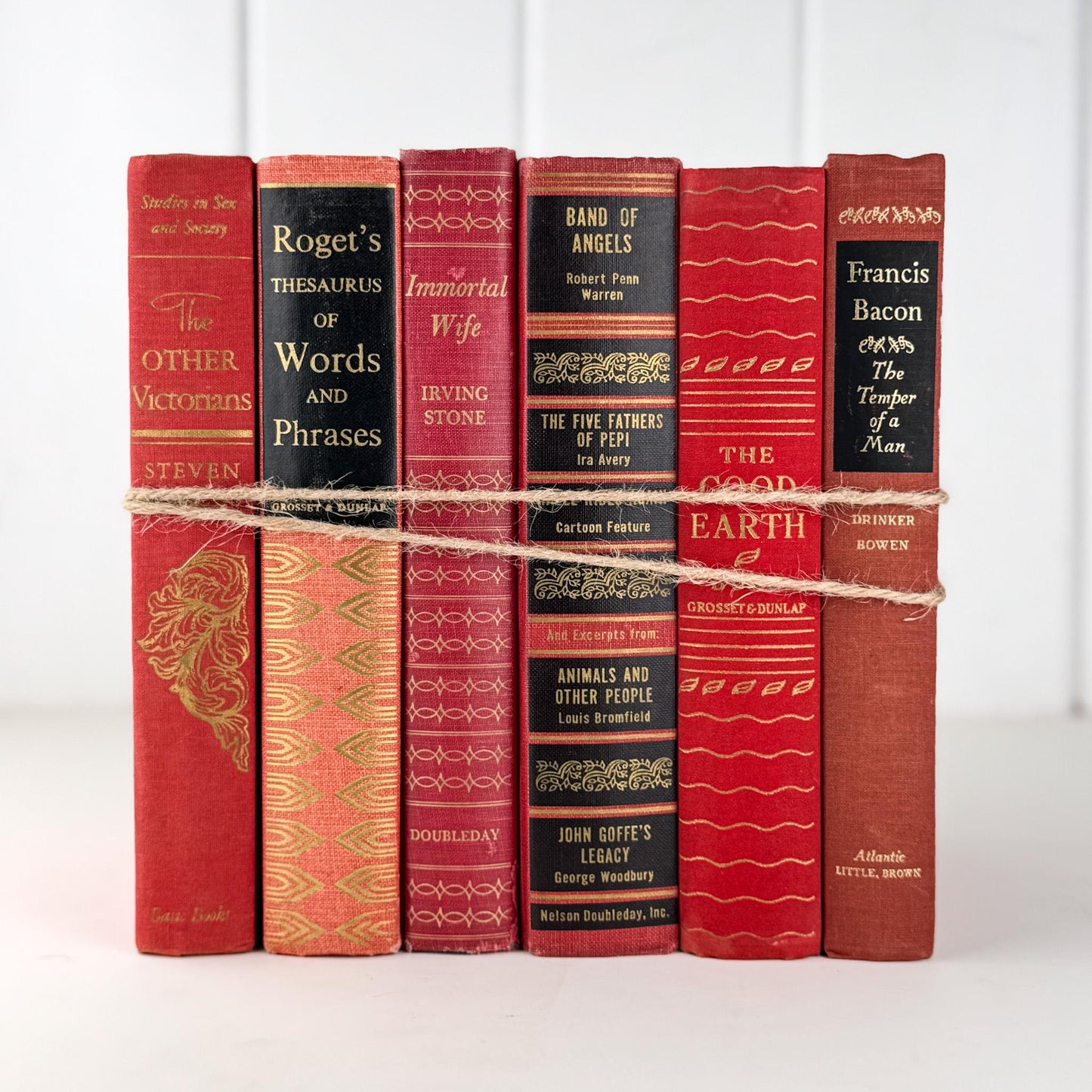 Red, Black, and Gold Ornate Decorative Books for Display - Pretty Old Books
