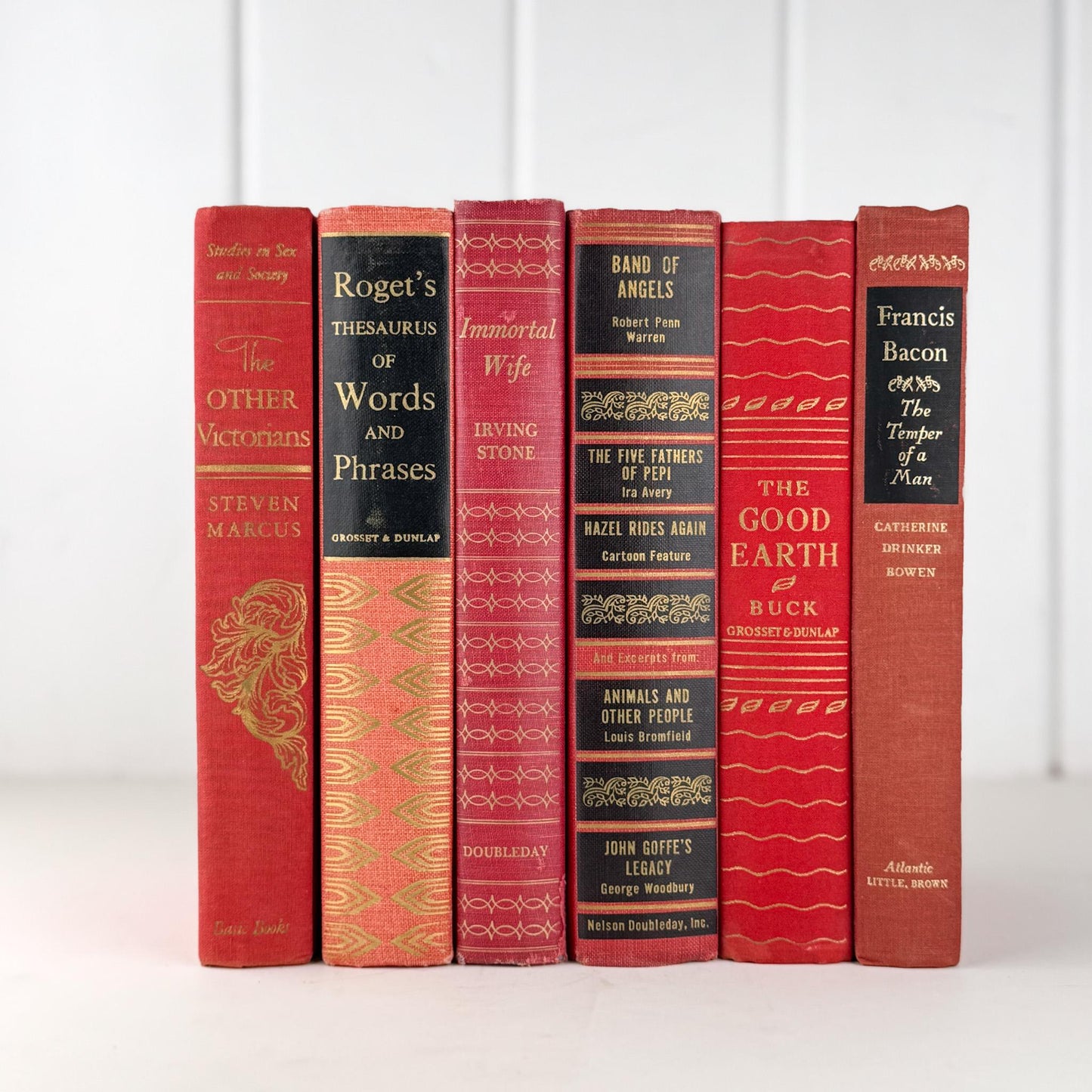 Red, Black, and Gold Ornate Decorative Books for Display - Pretty Old Books