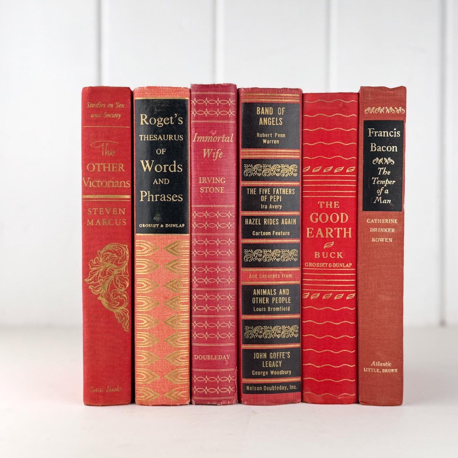 Red, Black, and Gold Ornate Decorative Books for Display - Pretty Old Books