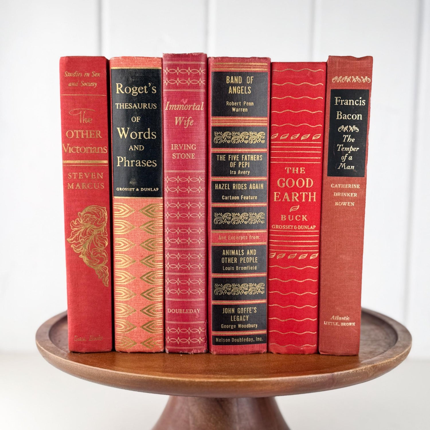 Red, Black, and Gold Ornate Decorative Books for Display - Pretty Old Books
