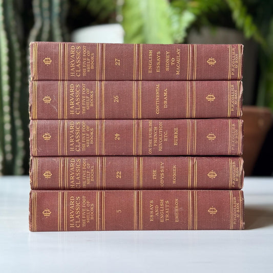 Red Harvard Classics Five Foot Shelf of Books Partial Set, 1910 - Pretty Old Books